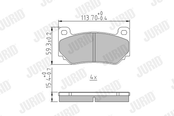 23679 JURID not prepared for wear indicator, without accessories Height 1: 59,2mm, Height: 59,2mm, Width: 113,6mm, Thickness: 15,9mm Brake pads 573392J buy