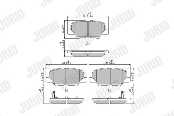 JURID 573442J Brake pad set with acoustic wear warning, without accessories