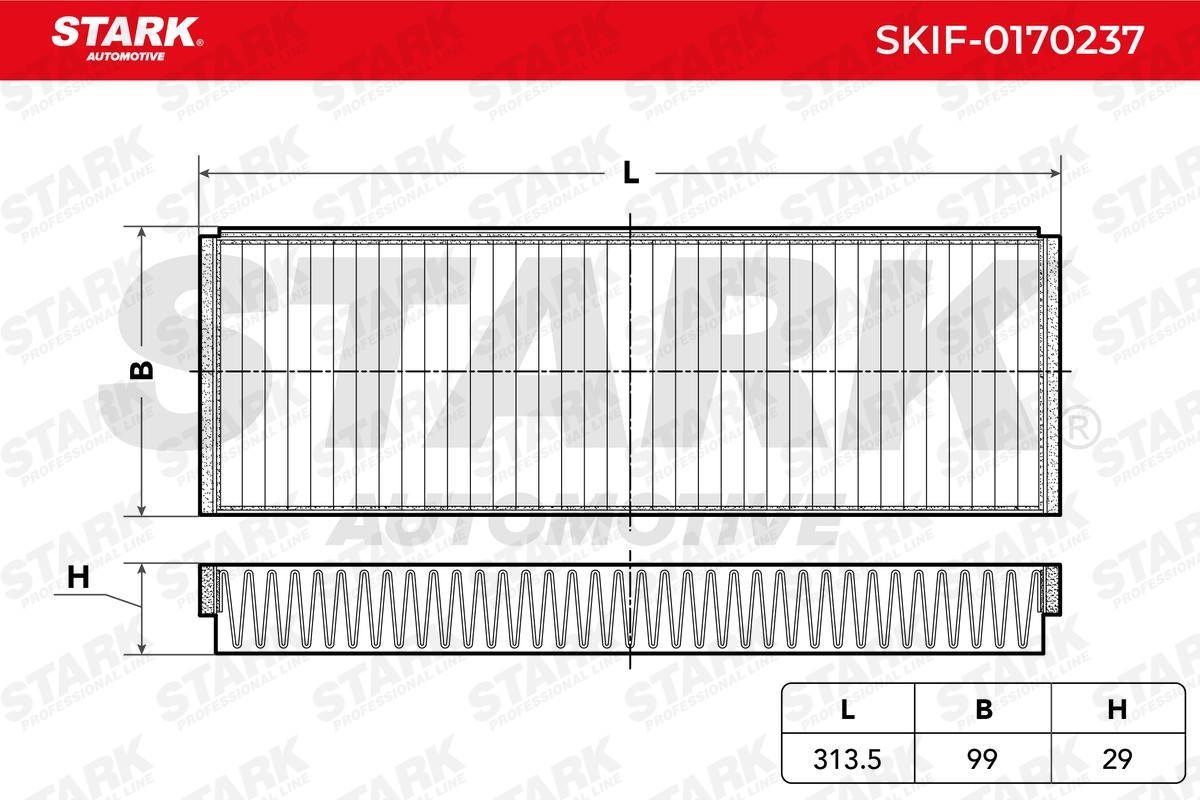 STARK SKIF-0170237 Pollen filter Activated Carbon Filter x 99,0 mm x 29,0 mm