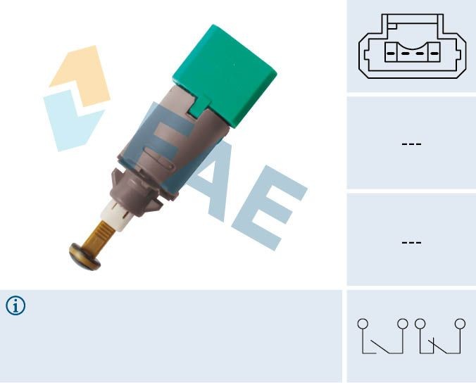 FAE 24904 Brake Light Switch Mechanical, 4-pin connector