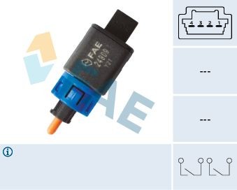 FAE 24909 Brake Light Switch 4-pin connector