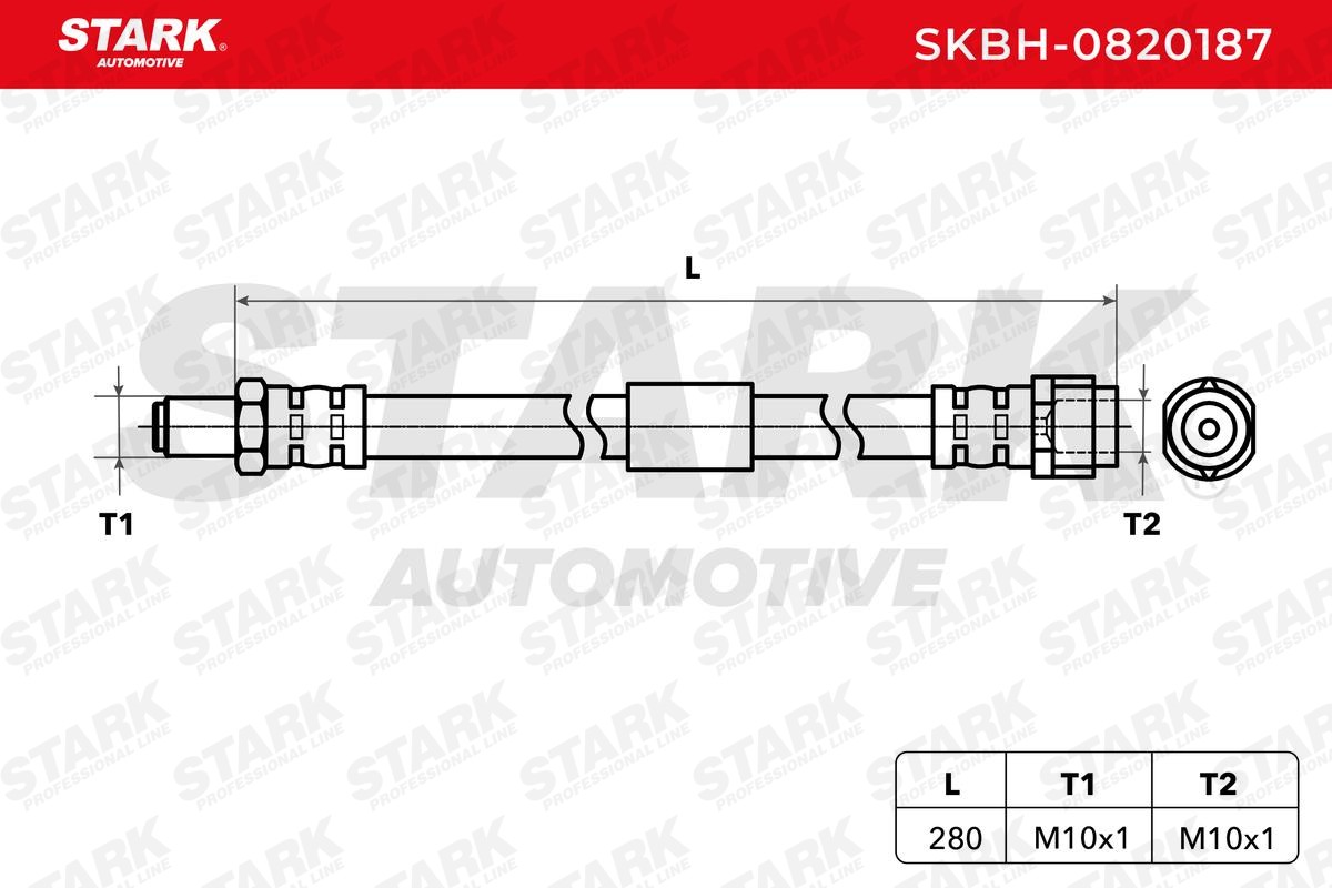 STARK SKBH-0820187 Mercedes-Benz W203 2003 Bremsschlauch Vorderachse beidseitig, 280mm, M10x1