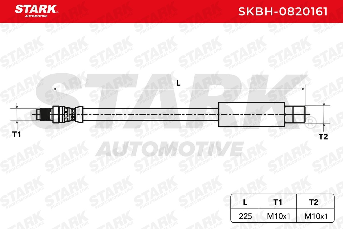 STARK SKBH-0820161 Brake hose Rear Axle both sides, 225 mm, M10x1