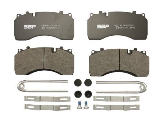 SBP Front Axle, not prepared for wear indicator Height: 97mm, Width: 204,5mm, Thickness: 30mm Brake pads 07-P29142 buy