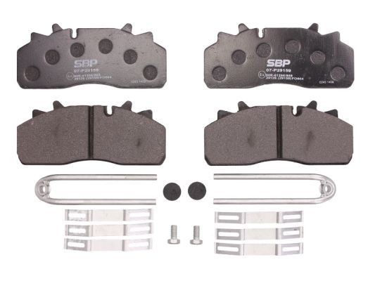 SBP Rear Axle, not prepared for wear indicator Height: 92,4mm, Width: 210,5mm, Thickness: 29,5mm Brake pads 07-P29159 buy
