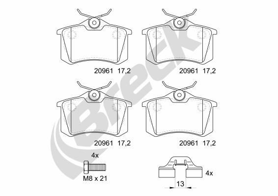 BRECK 20961 10 704 00 Brake pad set VW experience and price