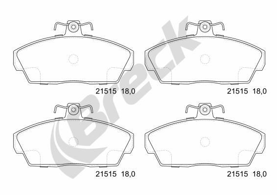 21515 00 702 10 BRECK Brake pad set HONDA with acoustic wear warning, with accessories