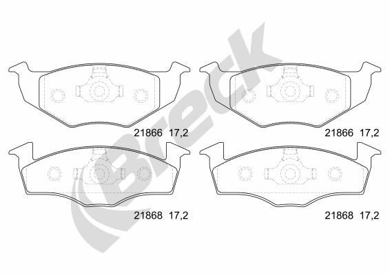 Volkswagen POLO Set of brake pads 7873186 BRECK 21866 10 702 00 online buy