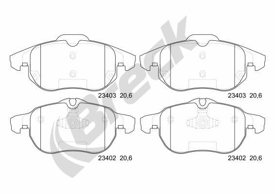 Opel INSIGNIA Set of brake pads 7873210 BRECK 23402 00 701 00 online buy