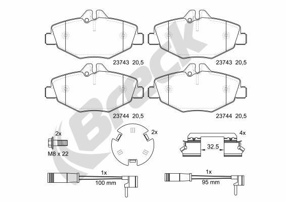 Original BRECK Disc brake pads 23743 00 701 10 for MERCEDES-BENZ E-Class
