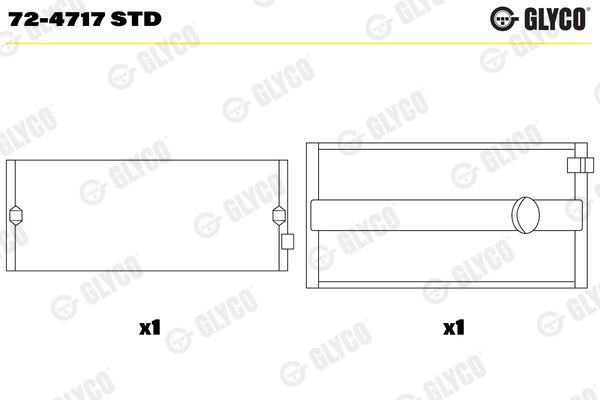 GLYCO 72-4717 STD Kurbelwellenlager für DENNIS ELITE 2 LKW in Original Qualität