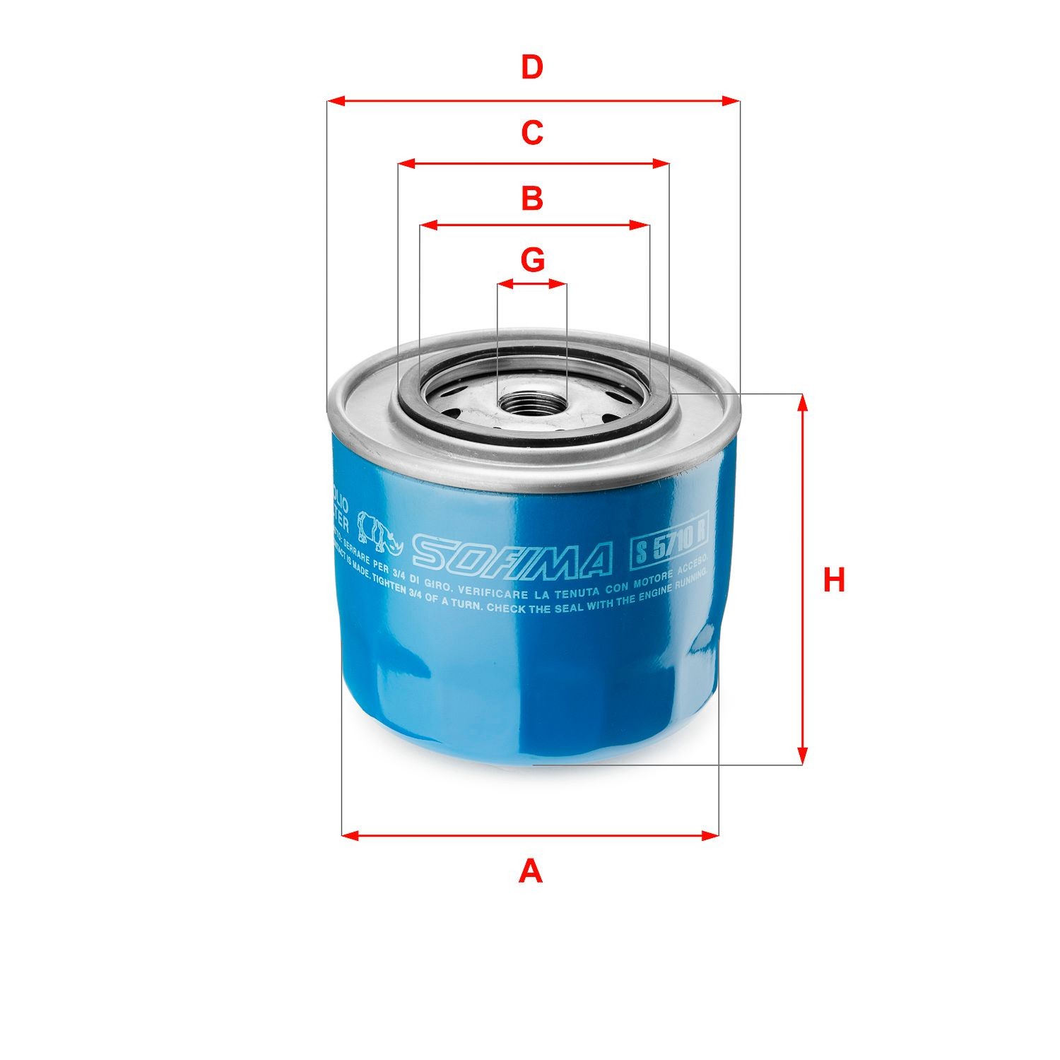 SOFIMA S 5710 R Oil filter 3/4-16 UNF, with one anti-return valve, Spin-on Filter