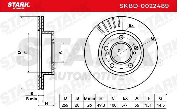 STARK Brake rotors SKBD-0022489 for TOYOTA CARINA, CORONA