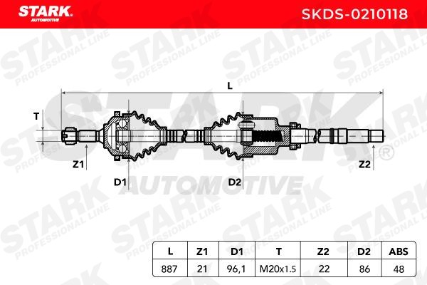 Drive shaft SKDS-0210118 from STARK