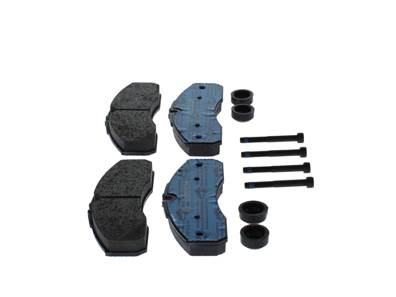 0986494548 Set of brake pads 0 986 494 548 BOSCH Low-Metallic, with bolts/screws, with mounting manual, with anti-squeak plate