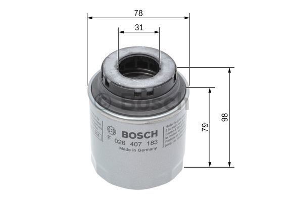BOSCH F 026 407 183 Engine oil filter 3/4