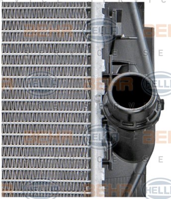 8MK376754-054 Radiator 8MK 376 754-054 HELLA Plastic, 600 x 458 x 32 mm, with accessories, with bolts/screws, Automatic Transmission, Brazed cooling fins
