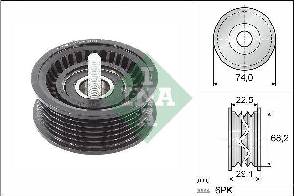 Great value for money - INA Deflection / Guide Pulley, v-ribbed belt 532 0784 10