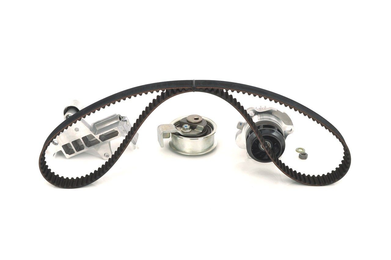 BOSCH 1987946489 Water pump + timing belt kit with tensioner pulley damper, Number of Teeth: 150 L: 1200 mm, Width: 23 mm