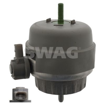 SWAG 30 94 5082 Engine mount Left, electrically adjustable hydro mount, with splash protection cover, 124 mm, Ø: 110 mm