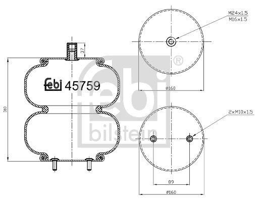 FEBI BILSTEIN non-steered trailing axle Boot, air suspension 45759 buy