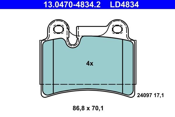 ATE Brake pad kit 13.0470-4834.2 for Touareg 7L