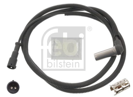 FEBI BILSTEIN 46016 ABS sensor Front Axle Left, Front Axle Right, with sleeve, with grease, 1200 Ohm, 1480mm, 1570mm