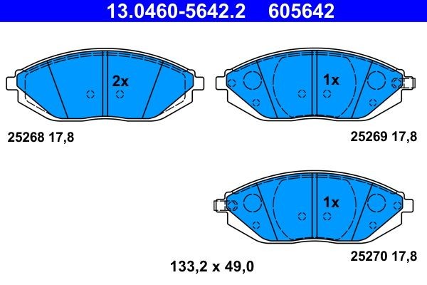 ATE Brake pad kit 13.0460-5642.2 for CHEVROLET SPARK