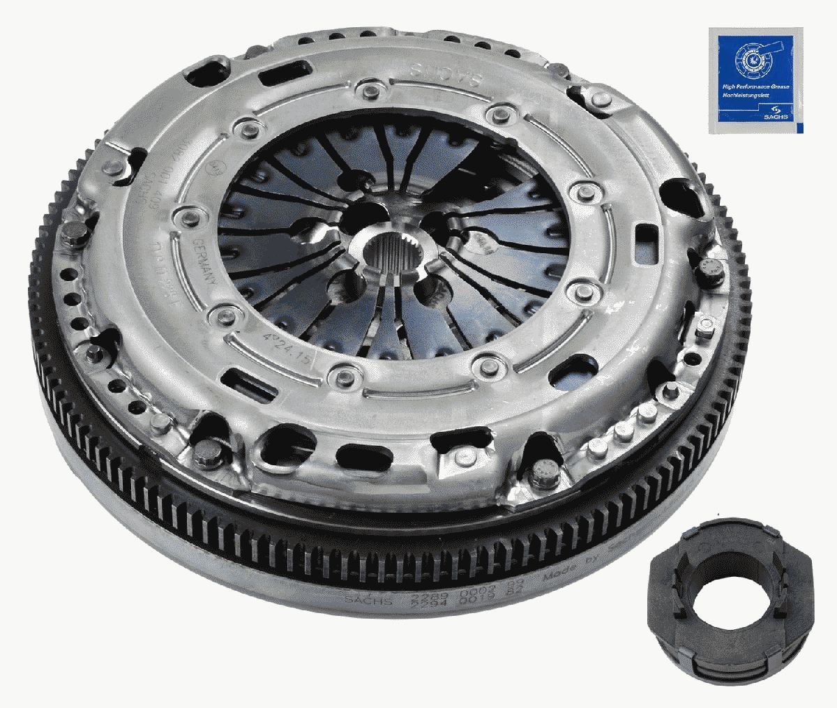 SACHS 2290602004 Clutch replacement kit with clutch pressure plate, with dual-mass flywheel, with flywheel screws, with pressure plate screws, with clutch disc, with clutch release bearing, 228mm