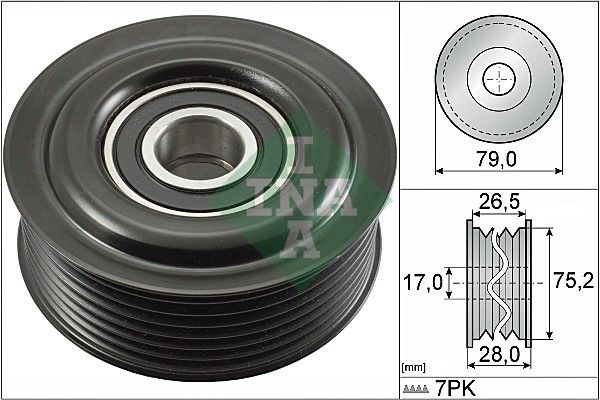 Toyota AVENSIS Deflection / Guide Pulley, v-ribbed belt INA 532 0609 10 cheap