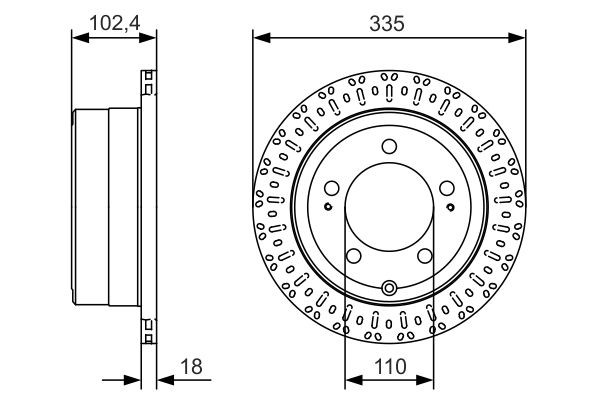 BD 2132 BOSCH 335x18mm, 5x150, Vented, Coated Ø: 335mm, Num. of holes: 5, Brake Disc Thickness: 18mm Brake rotor 0 986 479 A61 buy