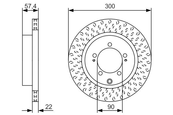 BOSCH 0 986 479 T33 Brake disc 300x22mm, 5x114,3, Vented, Oiled
