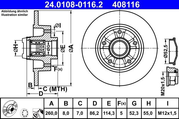 OEM-quality ATE 24.0108-0116.2 Brake rotor
