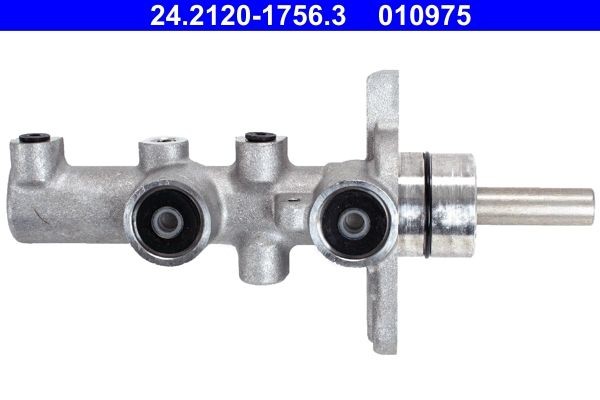 ATE 24.2120-1756.3 Brake master cylinder Number of connectors: 2, Ø: 20,6 mm, without brake fluid reservoir, M10x1