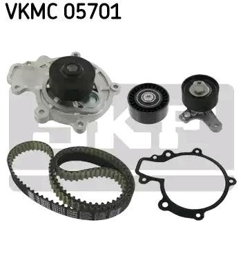 SKF VKMC 05701 Water pump and timing belt kit with gaskets/seals, Number of Teeth: 151, with rounded tooth profile, Plastic