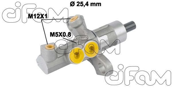 202-811 CIFAM Brake master cylinder SMART D1: 25,40 mm, Aluminium