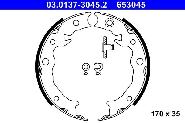Great value for money - ATE Handbrake shoes 03.0137-3045.2