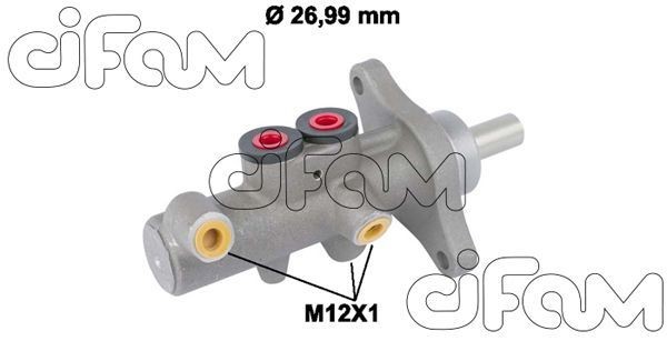 Master cylinder CIFAM D1: 26,99 mm, Aluminium - 202-832