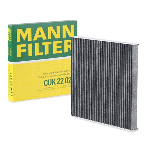 MANN-FILTER Activated Carbon Filter, 214 mm x 214 mm x 25 mm Width: 214mm, Height: 25mm, Length: 214mm Cabin filter CUK 22 021 buy