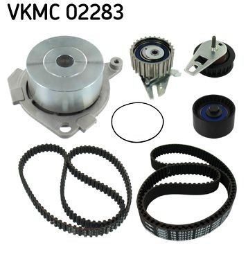 SKF VKMC 02283 Water pump and timing belt kit with gaskets/seals, Width 1: 24 mm, Plastic