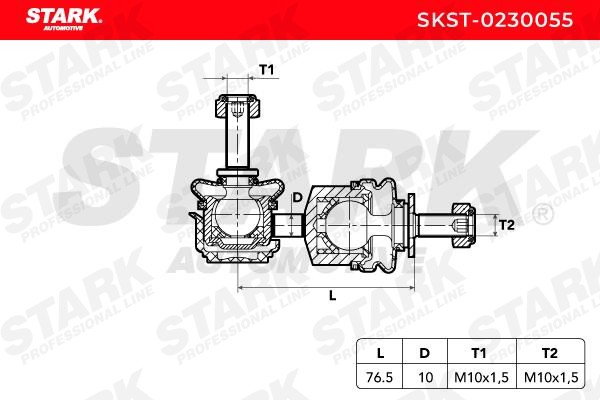 STARK SKST-0230055 Link rod Rear Axle both sides, 99mm, M10X1.5, Steel