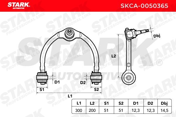 STARK Wishbone SKCA-0050365 for JEEP GRAND CHEROKEE, COMMANDER