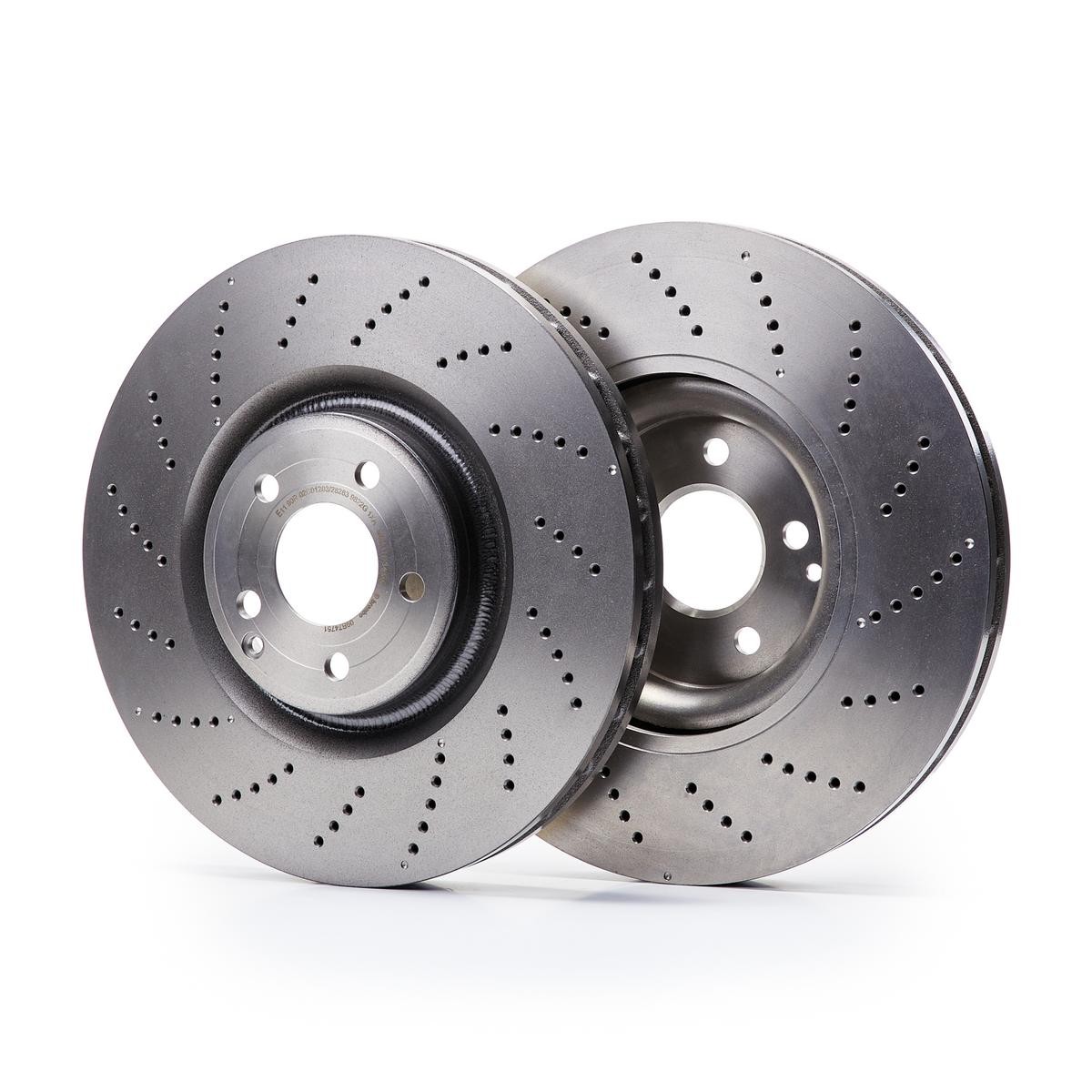 BREMBO 09.B747.51 Brake rotor 360x36mm, 5, perforated/vented, Coated, High-carbon