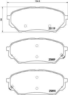 BREMBO P 30 071 Brake pad set with acoustic wear warning, with accessories