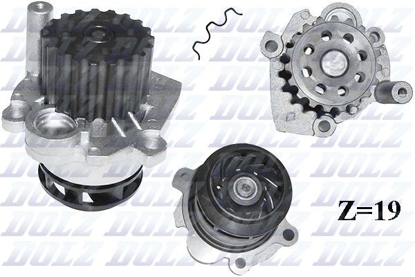 DOLZ A249 Engine water pump AUDI A3 Convertible (8P7) 1.9 TDI 105 hp Diesel 2008