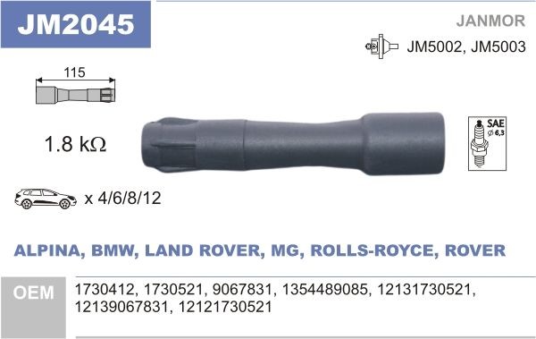 JANMOR JM2045 Plug, spark plug BMW 3 Compact (E46) 325 ti 192 hp Petrol 2001