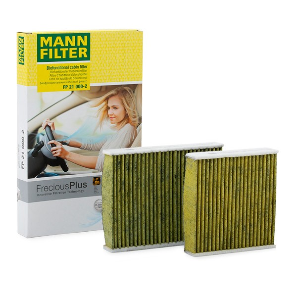 MANN-FILTER Activated Carbon Filter with polyphenol, with antibacterial action, Particulate filter (PM 2.5), with fungicidal effect, Activated Carbon Filter, 150, 203 mm x 158 mm x 32 mm, FreciousPlus Width: 158mm, Height: 32mm, Length: 150, 203mm Cabin filter FP 21 000-2 buy