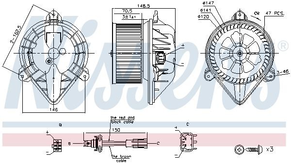 OEM-quality NISSENS 87183 Heater fan motor