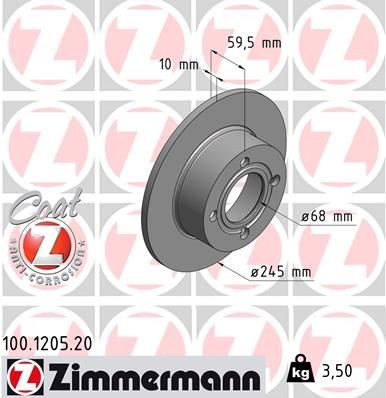 ZIMMERMANN Disc brakes rear and front Audi 80 b4 new 100.1205.20