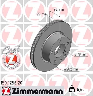 ZIMMERMANN COAT Z 150.1256.20 Brake disc 3411 1 163 147